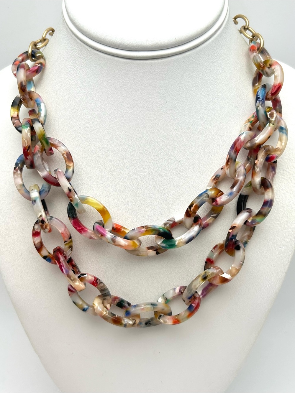 J. Crew Colorful Tortoise Link Necklace